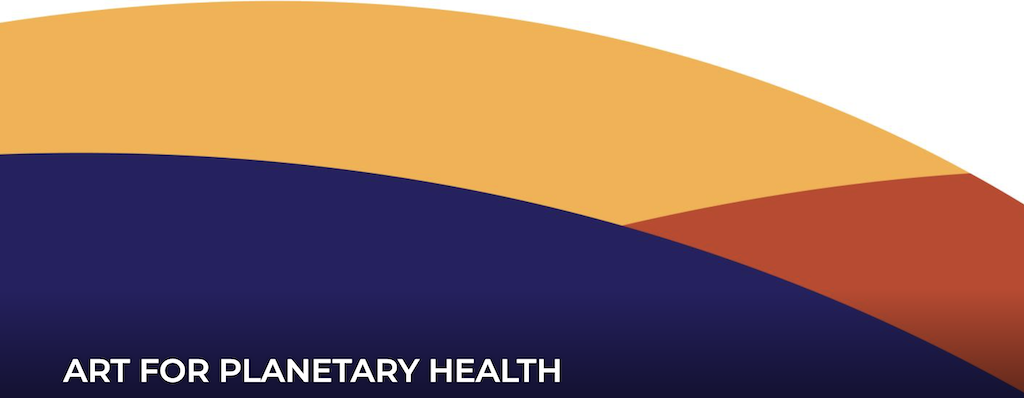 Red yellow and blue Art for planetary health sign